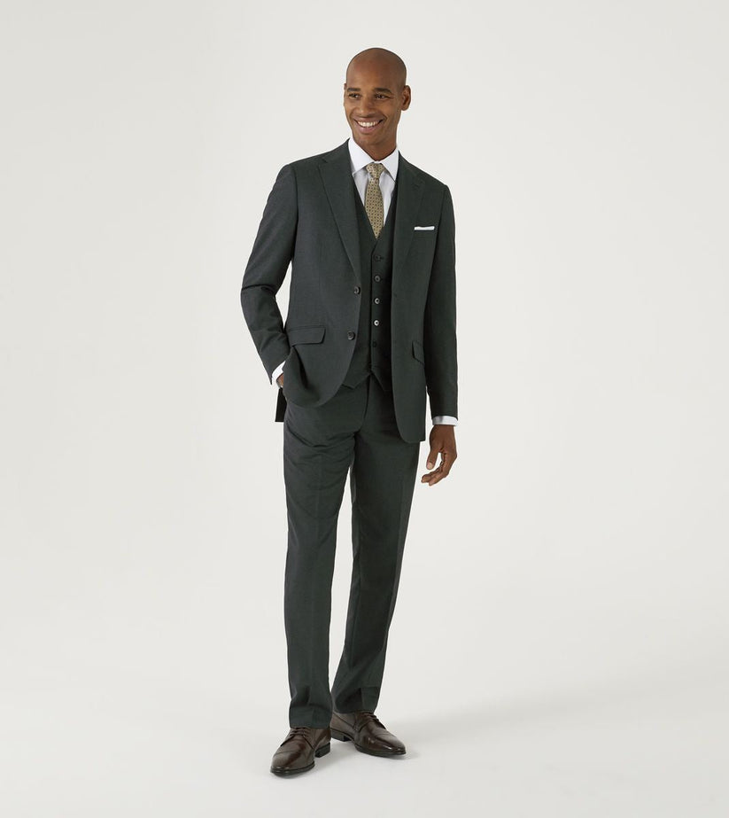 SKOPES Harcourt Men's Tweed Effect Suit Waistcoat | Green | Chest 34"–58" - QHA UK