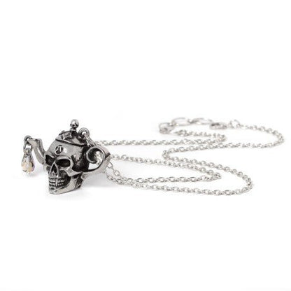 Alchemy Gothic Necklace Skull Teapot Crystal - QHA UK