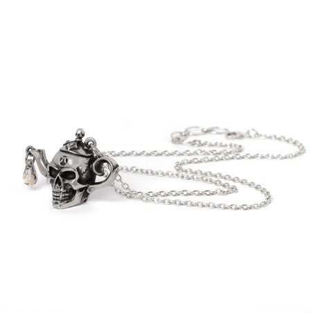Alchemy Gothic Necklace Skull Teapot Crystal - QHA UK