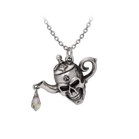 Alchemy Gothic Necklace Skull Teapot Crystal - QHA UK