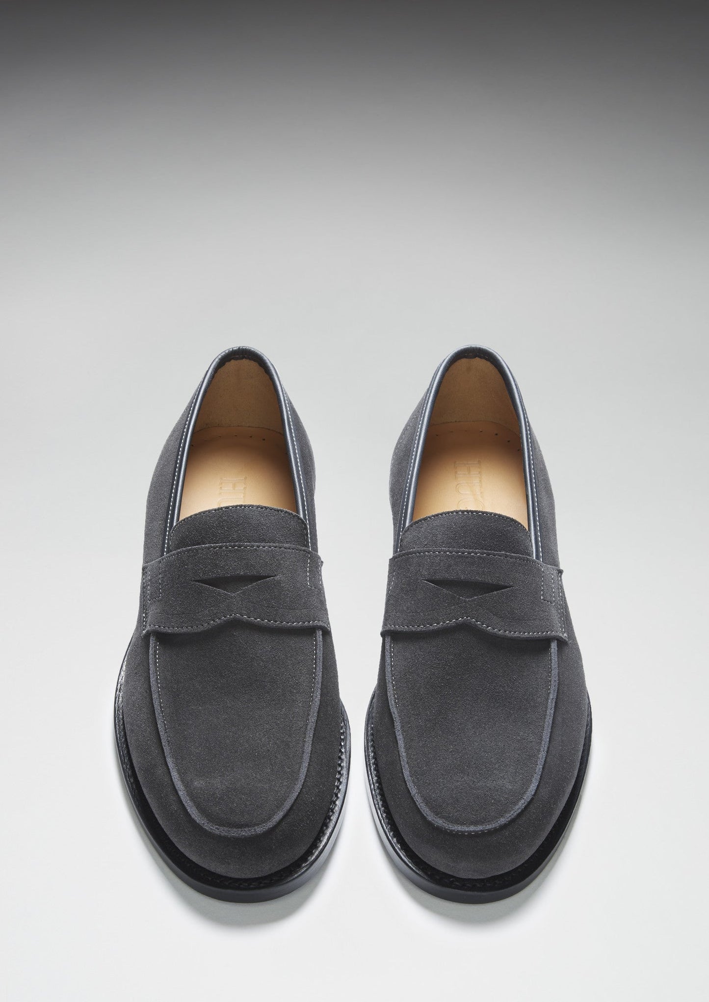 Hugs & Co Mens Slate Grey Suede Loafers Welted Leather Sole UK 7-14 - Sole Detail - QHA UK
