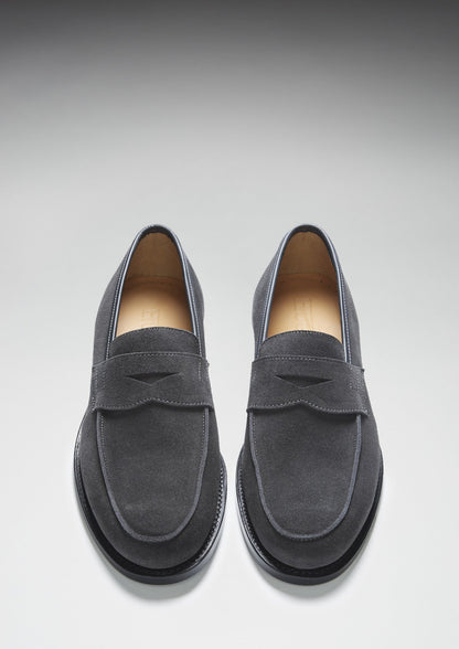 Hugs & Co Mens Slate Grey Suede Loafers Welted Leather Sole UK 7-14 - Sole Detail - QHA UK