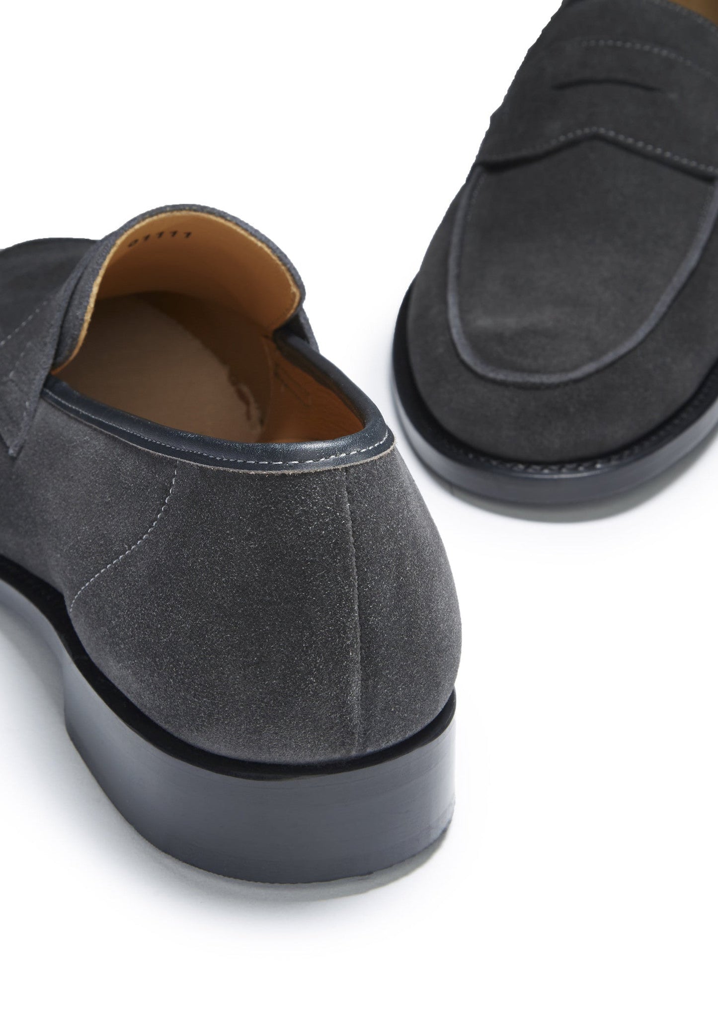 Hugs & Co Mens Slate Grey Suede Loafers Welted Leather Sole UK 7-14 - Sole Detail - QHA UK