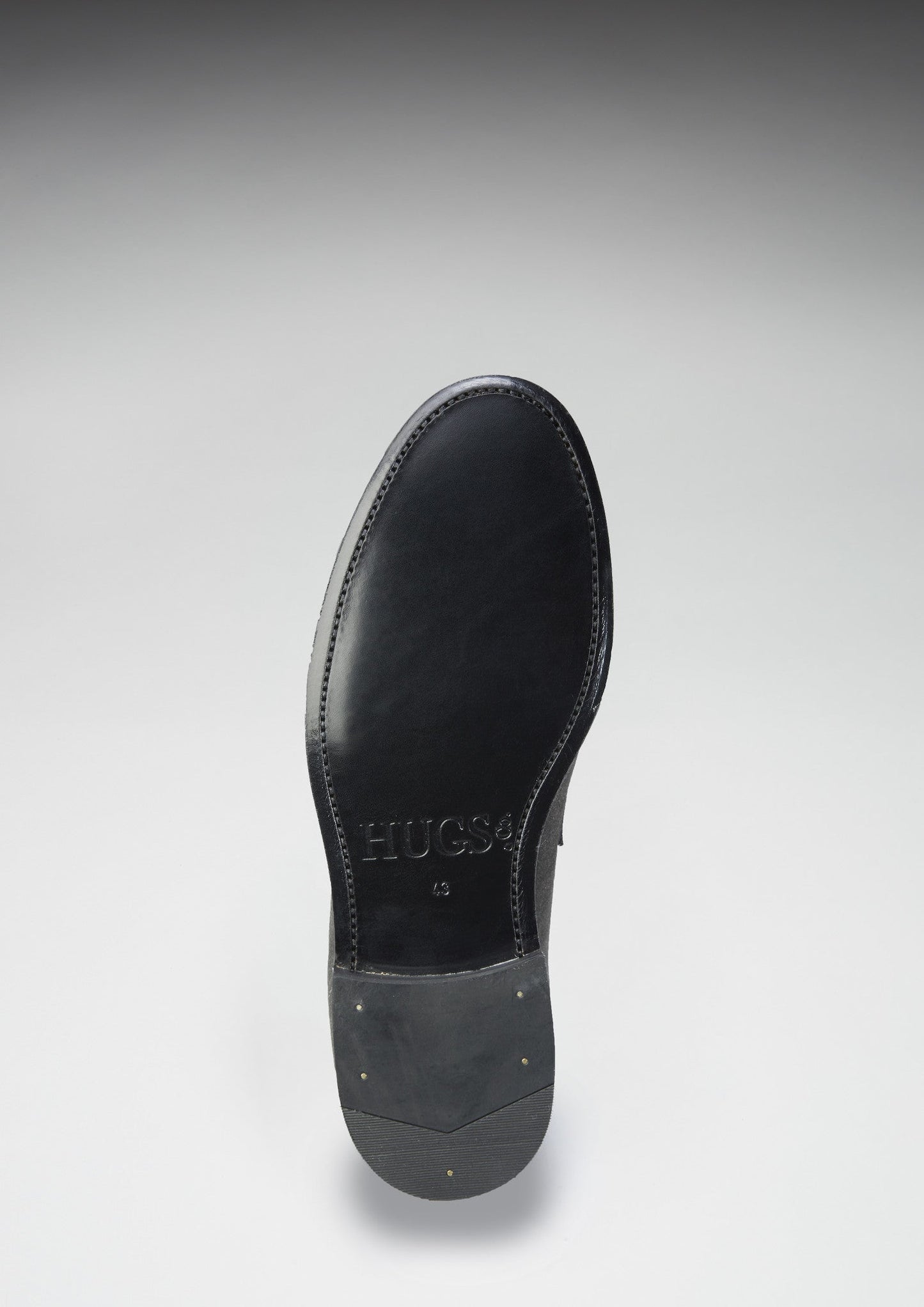 Hugs & Co Mens Slate Grey Suede Loafers Welted Leather Sole UK 7-14 - Sole Detail - QHA UK