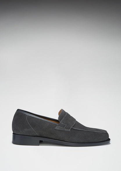 Hugs & Co Mens Slate Grey Suede Loafers Welted Leather Sole UK 7-14 - Sole Detail - QHA UK