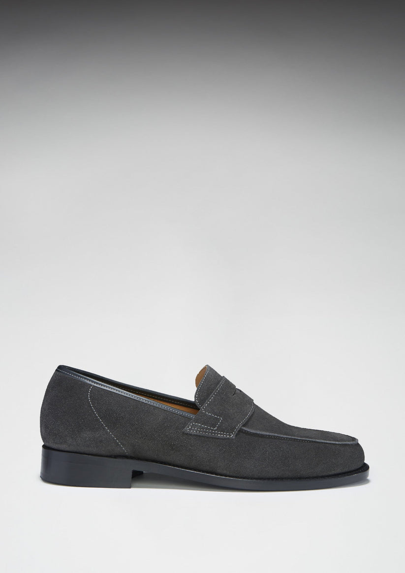 Hugs & Co Mens Slate Grey Suede Loafers Welted Leather Sole UK 7-14 - Sole Detail - QHA UK