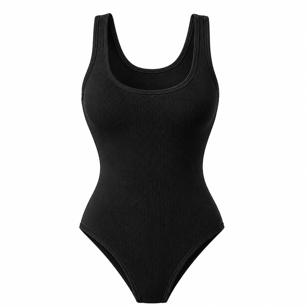Womens Ribbed Bodysuit Sleeveless Stretch Bodycon Summer Vest Top - QHA UK