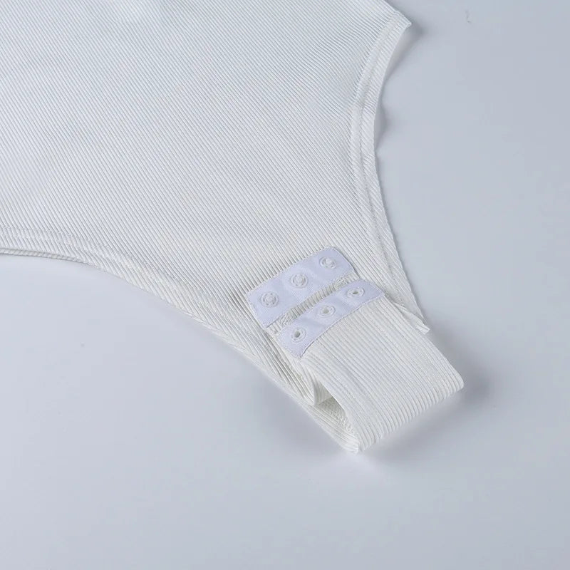 Womens Ribbed Bodysuit Sleeveless Stretch Bodycon Summer Vest Top - QHA UK