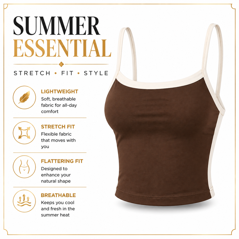 Womens Crop Cami Top Sleeveless Stretch Summer Vest Y2K Backless Top - QHA UK