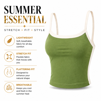 Womens Crop Cami Top Sleeveless Stretch Summer Vest Y2K Backless Top - QHA UK