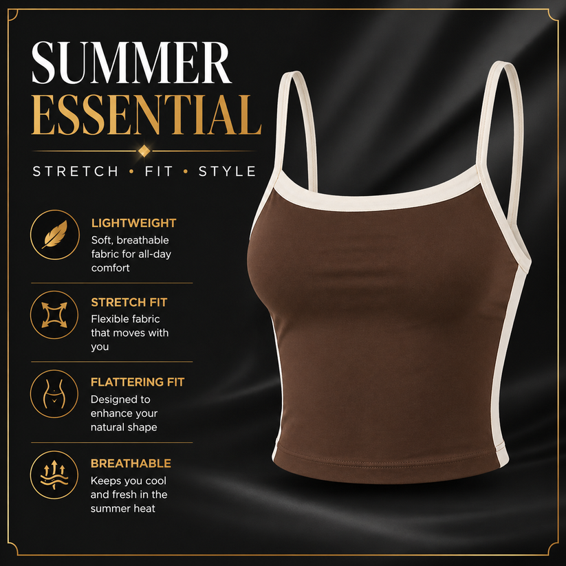 Womens Crop Cami Top Sleeveless Stretch Summer Vest Y2K Backless Top - QHA UK