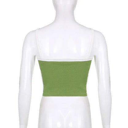 Womens Crop Cami Top Sleeveless Stretch Summer Vest Y2K Backless Top - QHA UK