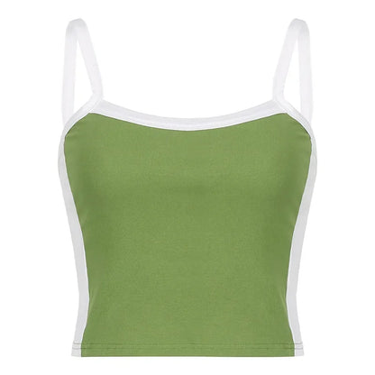 Womens Crop Cami Top Sleeveless Stretch Summer Vest Y2K Backless Top - QHA UK