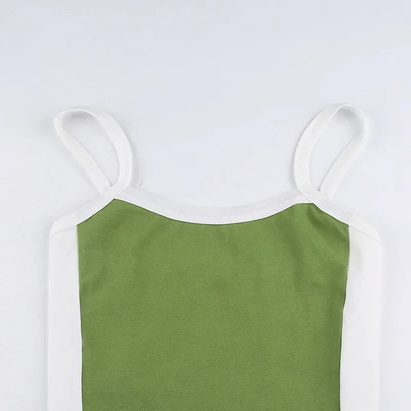 Womens Crop Cami Top Sleeveless Stretch Summer Vest Y2K Backless Top - QHA UK