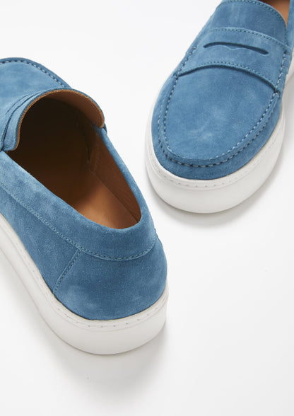 Hugs & Co Mens Slip-On Sneaker Loafers Petrol Blue Suede UK 7-14 - QHA UK