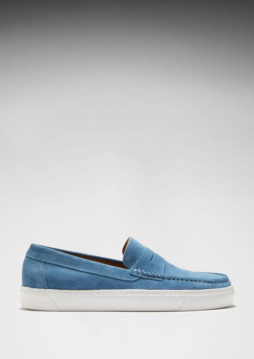 Hugs & Co Mens Slip-On Sneaker Loafers Petrol Blue Suede UK 7-14 - QHA UK