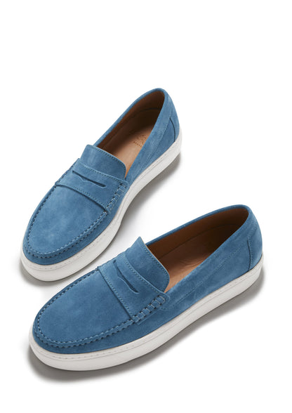 Hugs & Co Mens Slip-On Sneaker Loafers Petrol Blue Suede UK 7-14 - QHA UK