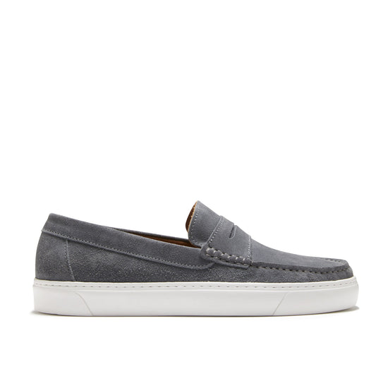Hugs & Co Mens Slip-On Sneaker Loafers Slate Grey Suede UK 7-14 - QHA UK