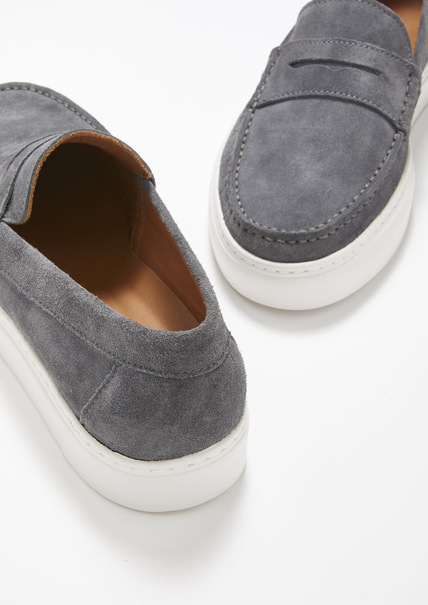 Hugs & Co Mens Slip-On Sneaker Loafers Slate Grey Suede UK 7-14 - QHA UK
