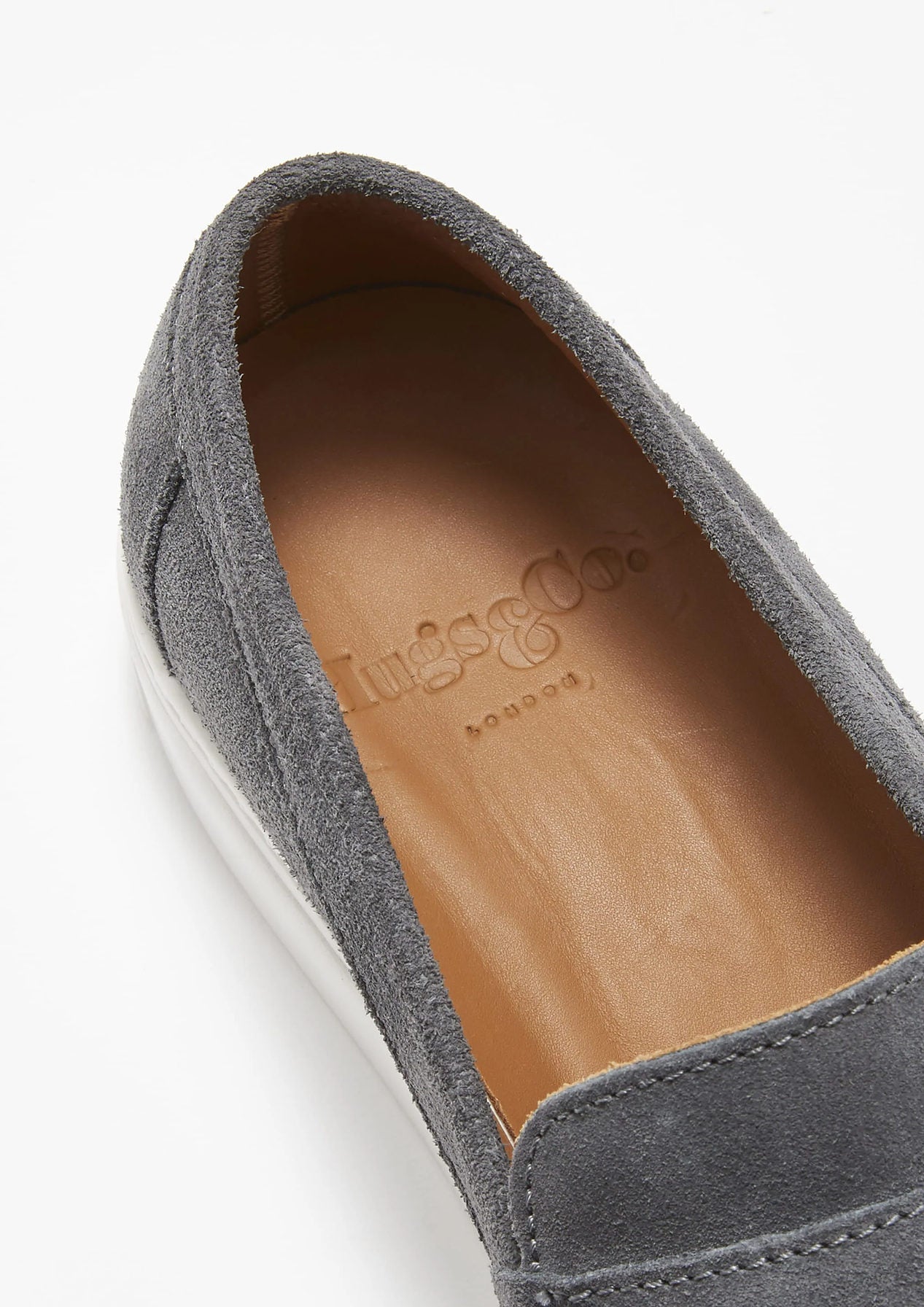 Hugs & Co Mens Slip-On Sneaker Loafers Slate Grey Suede UK 7-14 - QHA UK