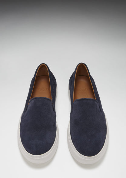 Hugs & Co Mens Slip-On Sneakers Navy Blue Suede UK 7-14 - QHA UK