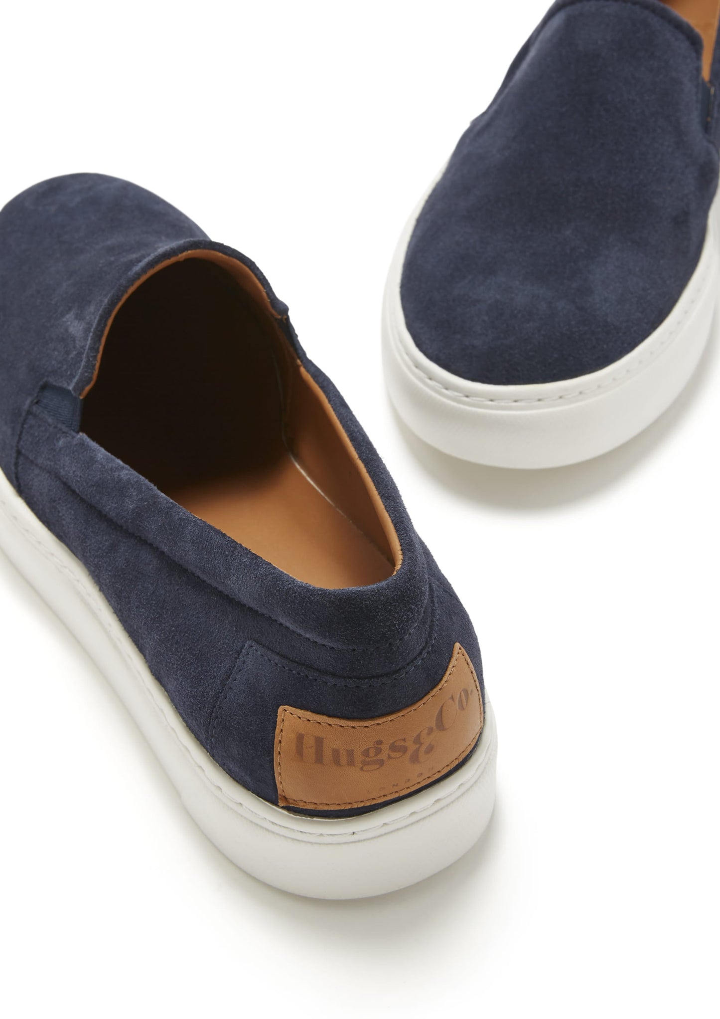 Hugs & Co Mens Slip-On Sneakers Navy Blue Suede UK 7-14 - QHA UK