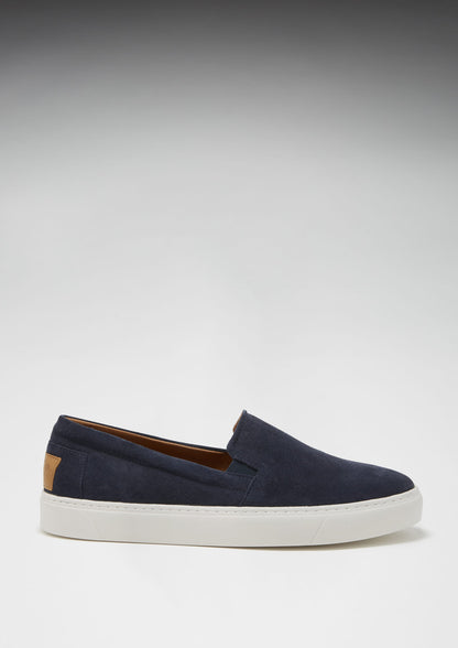 Hugs & Co Mens Slip-On Sneakers Navy Blue Suede UK 7-14 - QHA UK