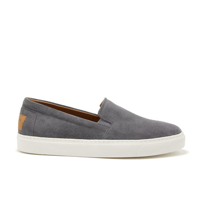 Hugs & Co Mens Slip-On Sneakers Slate Grey Suede UK 7-14 - QHA UK