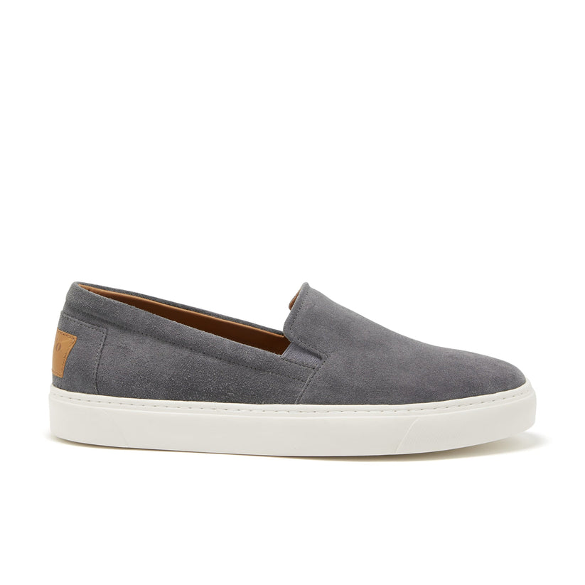 Hugs & Co Mens Slip-On Sneakers Slate Grey Suede UK 7-14 - QHA UK