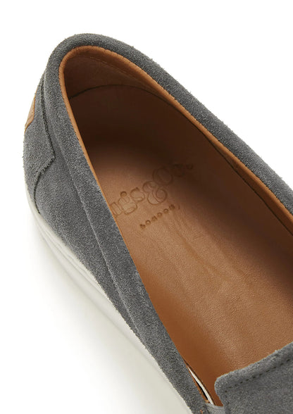 Hugs & Co Mens Slip-On Sneakers Slate Grey Suede UK 7-14 - QHA UK