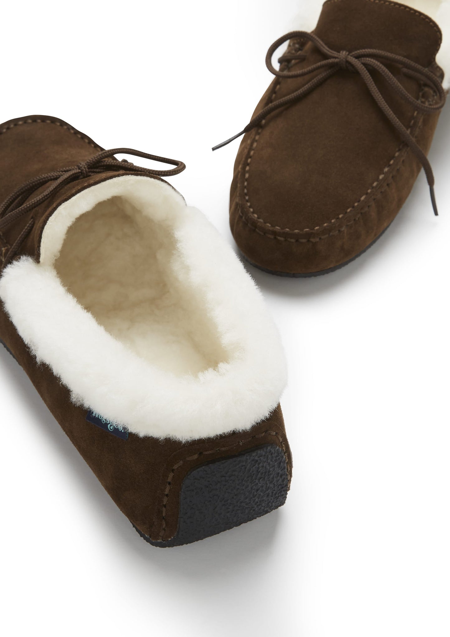 Hugs & Co Mens Slippers Sheepskin Brown Suede UK 7-14 - QHA UK