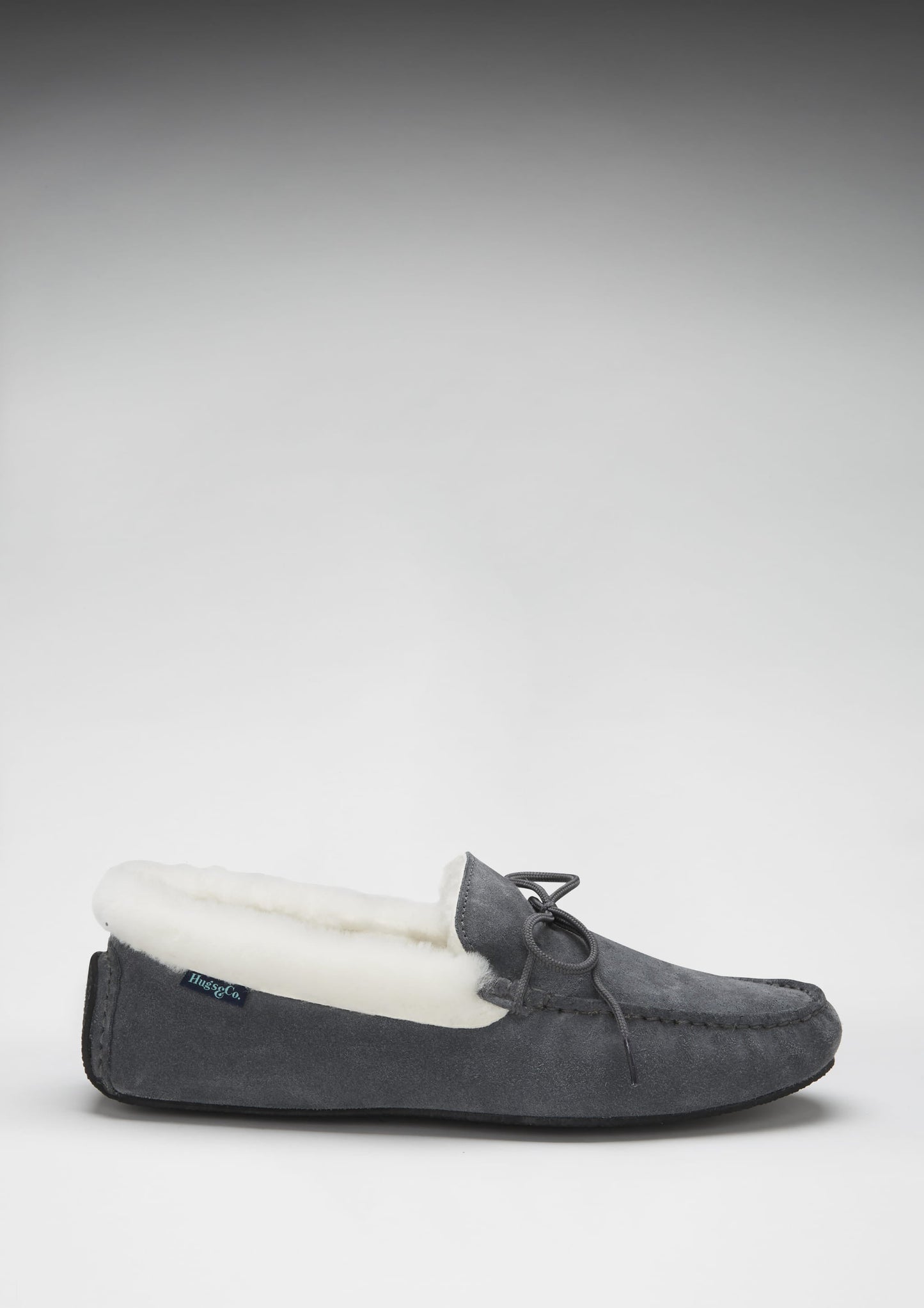 Hugs & Co Mens Slippers Sheepskin Slate Grey Suede UK 7-14 - QHA UK