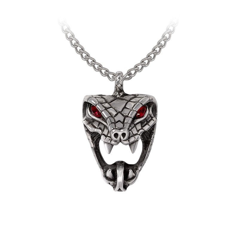 Alchemy Gothic Necklace Snake Red Crystal Pewter - QHA UK
