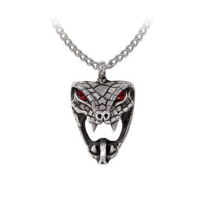 Alchemy Gothic Necklace Snake Red Crystal Pewter - QHA UK