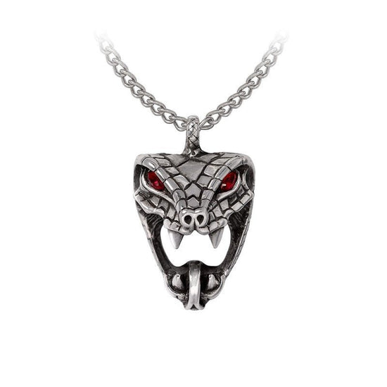 Alchemy Gothic Necklace Snake Red Crystal Pewter - QHA UK