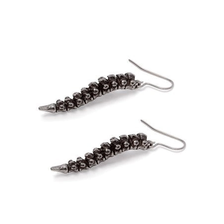 Alchemy Gothic Earrings Spine Pewter Anatomical Jewellery - QHA UK
