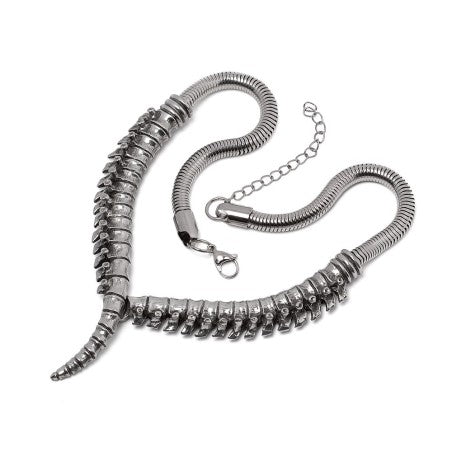 Alchemy Gothic Necklace Spine Pewter Collar - QHA UK