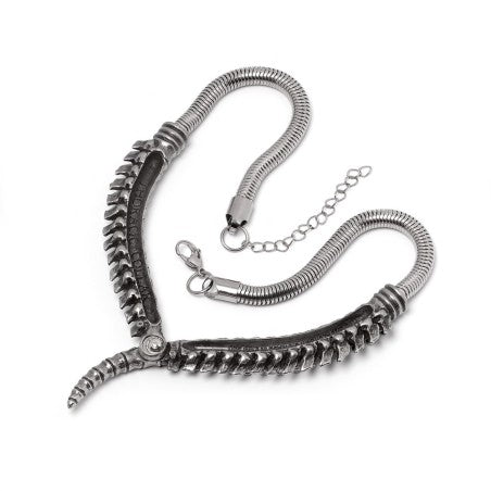 Alchemy Gothic Necklace Spine Pewter Collar - Collar Detail - QHA UK
