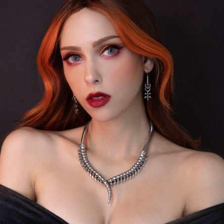 Alchemy Gothic Necklace Spine Pewter Collar - Collar Detail - QHA UK
