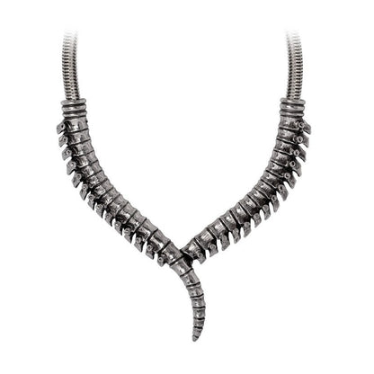 Alchemy Gothic Necklace Spine Pewter Collar - Collar Detail - QHA UK