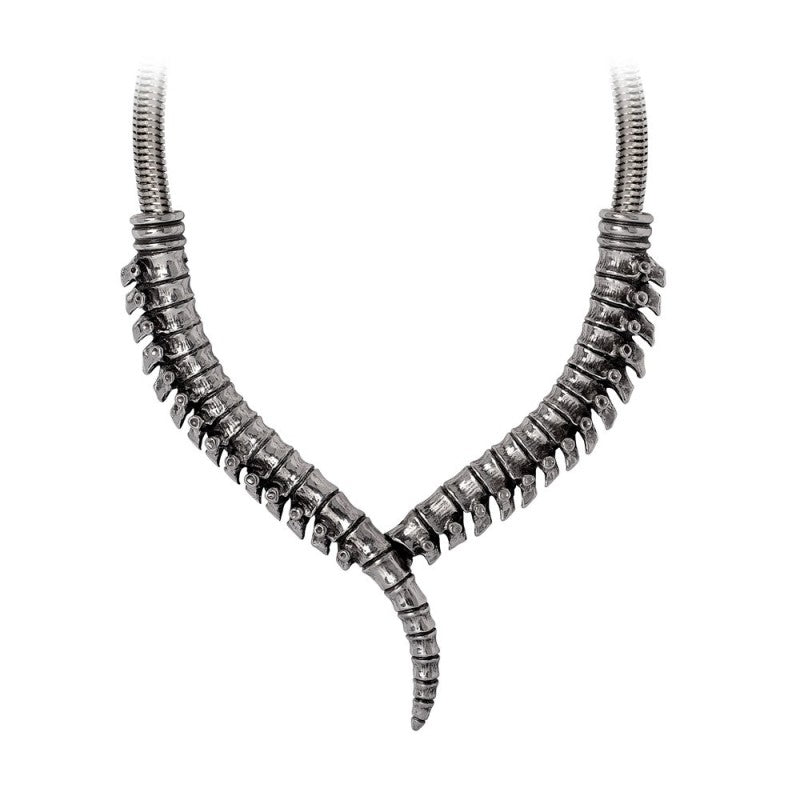 Alchemy Gothic Necklace Spine Pewter Collar - Collar Detail - QHA UK
