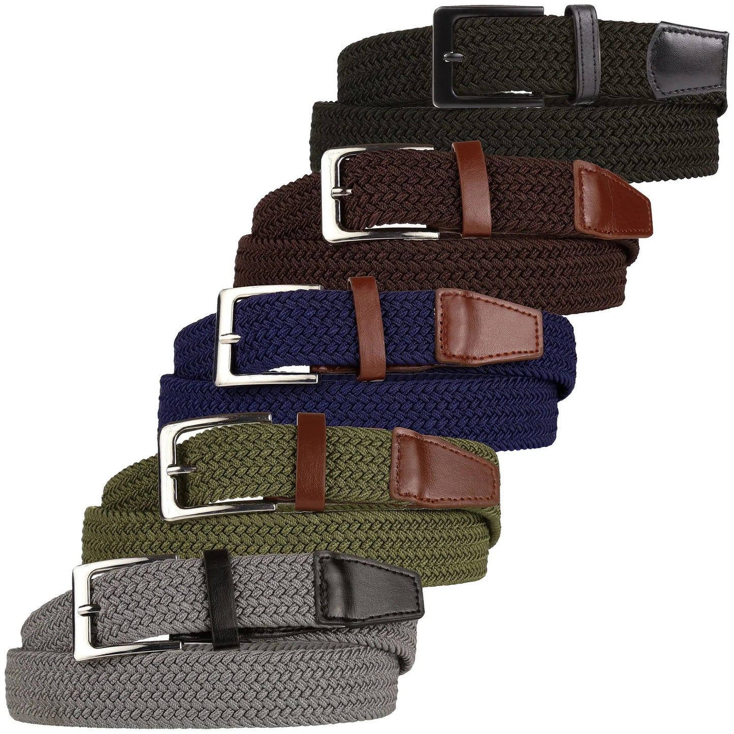 Stretchy™ Unisex Elasticated Braided Belt 1.25” Wide Adjustable Casual - QHA UK