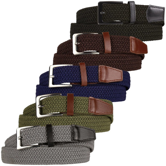 Stretchy™ Unisex Elasticated Braided Belt 1.25” Wide Adjustable Casual - QHA UK