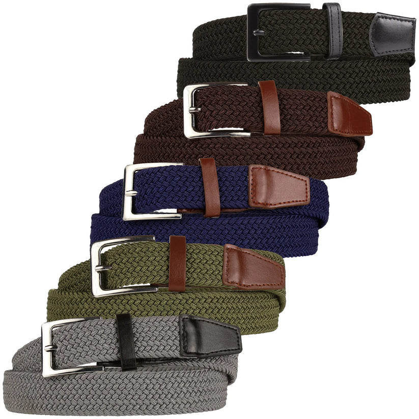 Stretchy™ Unisex Elasticated Braided Belt 1.25” Wide Adjustable Casual - QHA UK