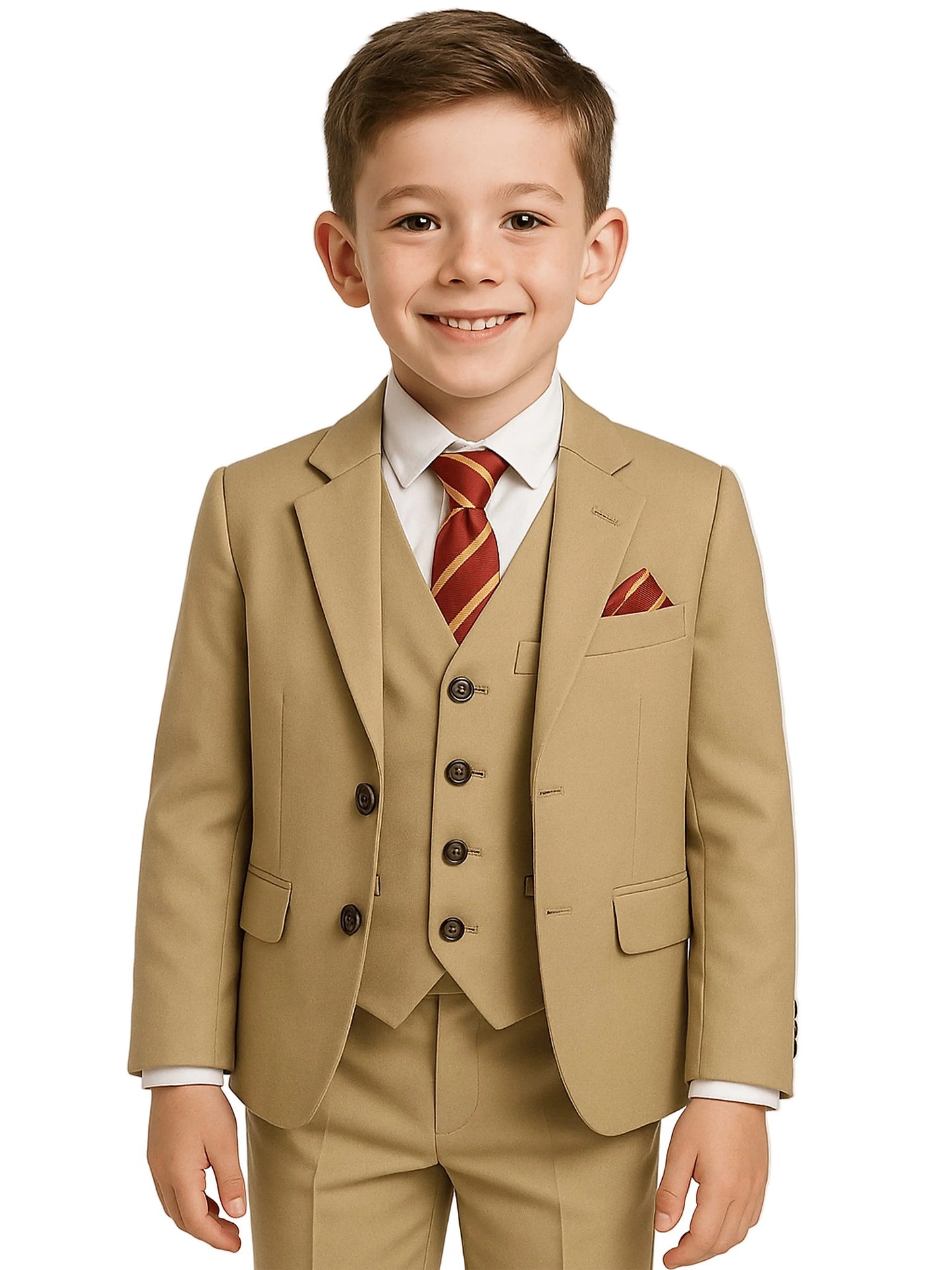 SUITLAB London Boys Beige 7 Piece Suit Set | Ages 2–14 | UK - QHA UK