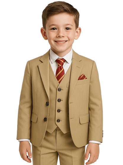 SUITLAB London Boys Beige 7 Piece Suit Set | Ages 2–14 | UK - QHA UK