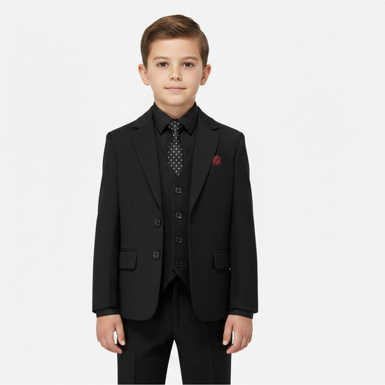 SUITLAB London Boys Black 7 Piece Suit Set | Ages 2–14 | UK - QHA UK