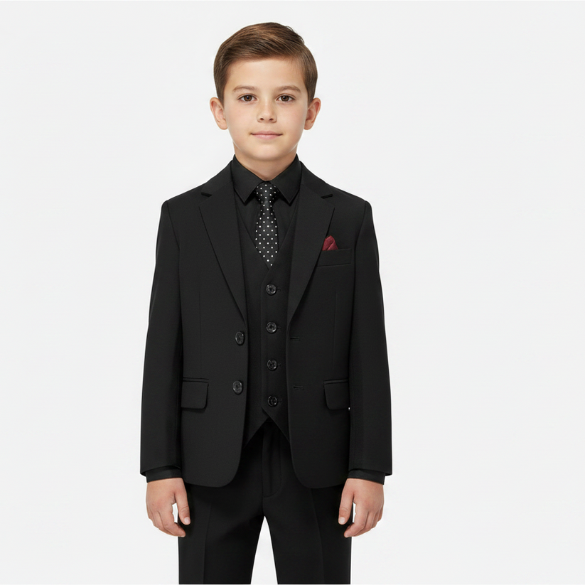 SUITLAB London Boys Black 7 Piece Suit Set | Ages 2–14 | UK - QHA UK
