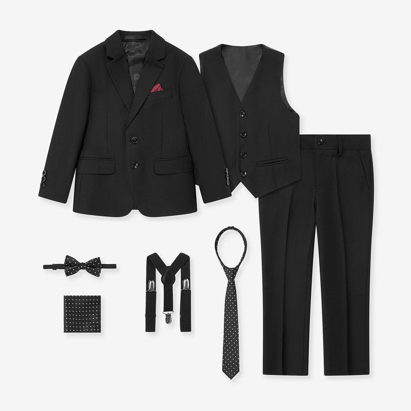 SUITLAB London Boys Black 7 Piece Suit Set | Ages 2–14 | UK - QHA UK