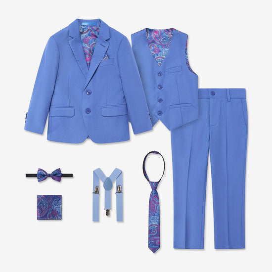 SUITLAB London Boys Blue 7 Piece Suit Set | Ages 2–14 | UK - QHA UK